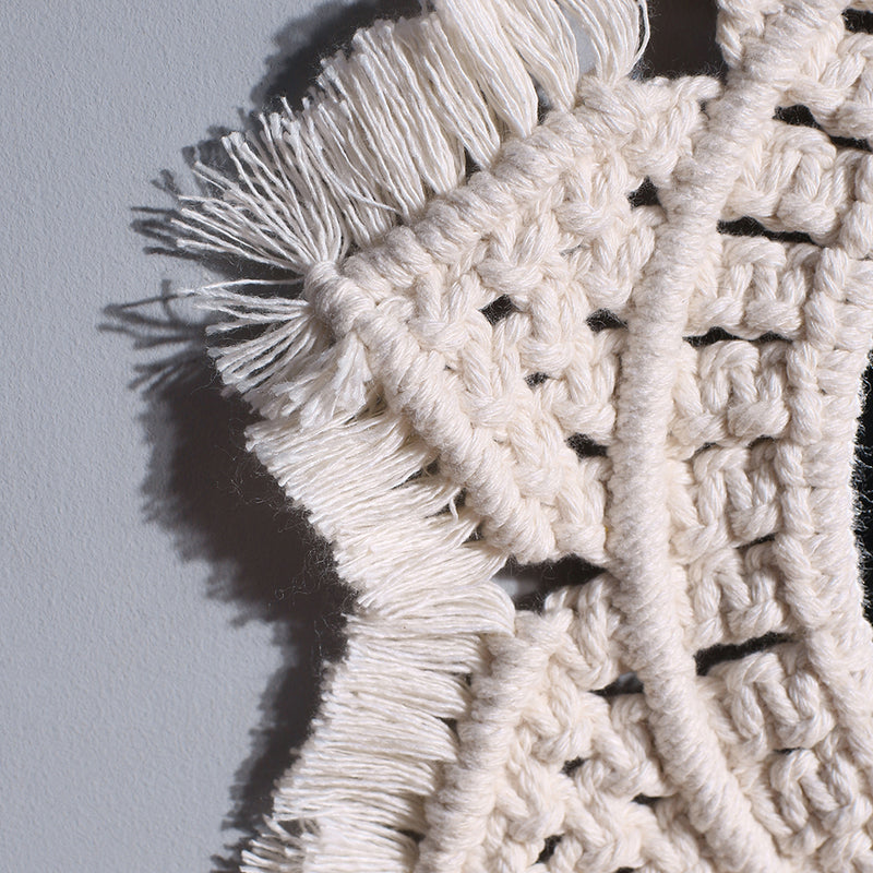 handmade macrame mirror wall hanging, view 6 - MRSLM