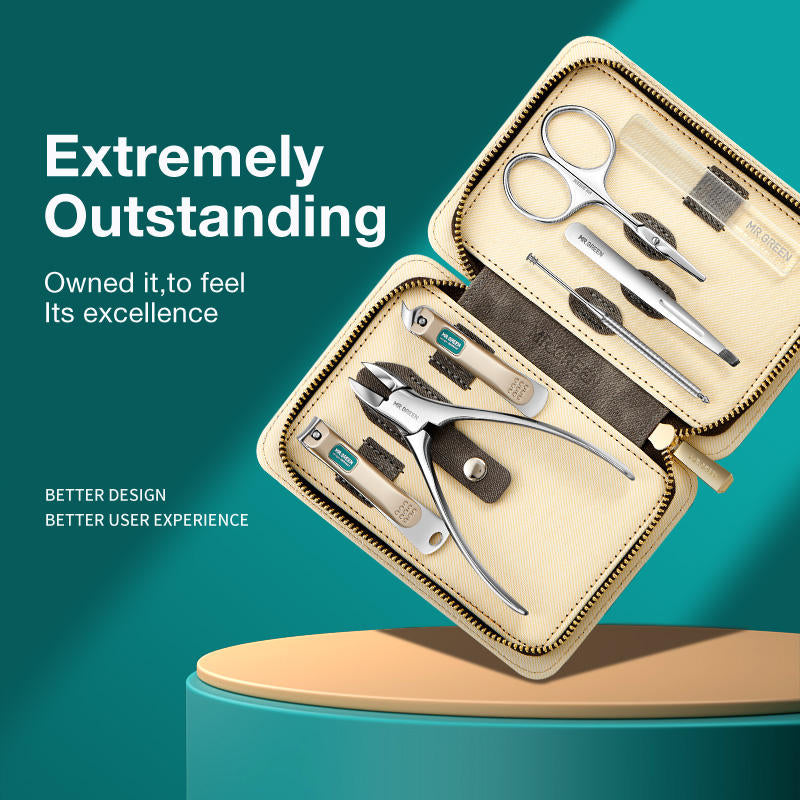 Color contrast stainless steel manicure set, view 4 - MRSLM