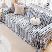 striped chenille sofa cover, view 5 - MRSLM