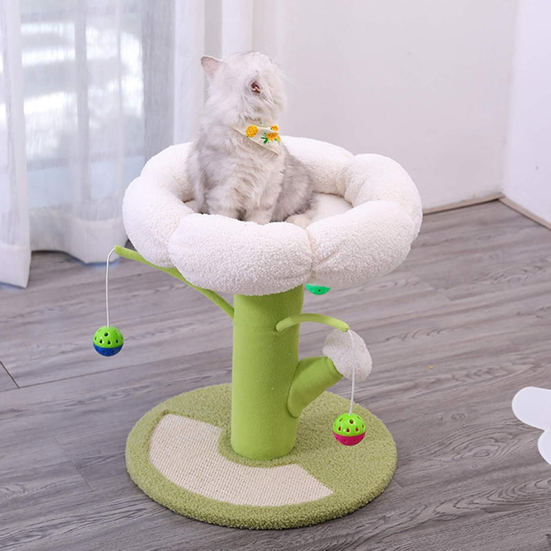 cat tree tower with scratcher post, view 5 - MRSLM