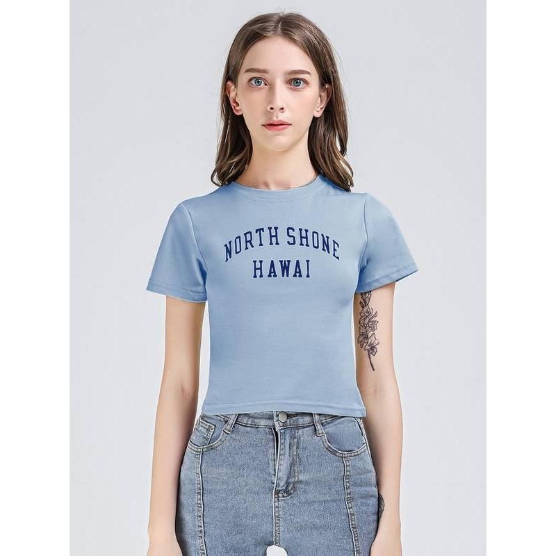 slim fit letter print tee, view 11 - MRSLM