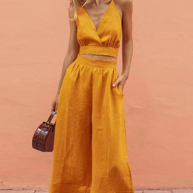 women's summer casual high waist two-piece set, view 3 - MRSLM
