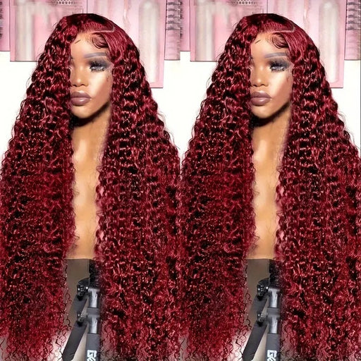 wine red curly hair wig - MRSLM