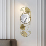 metal ginkgo leaf wall mirror, view 4 - MRSLM