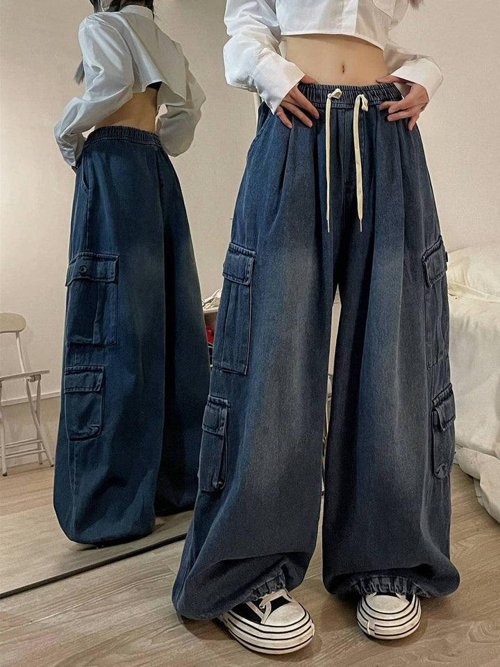 Jeans Tooling Loose Wide Leg Pants Women