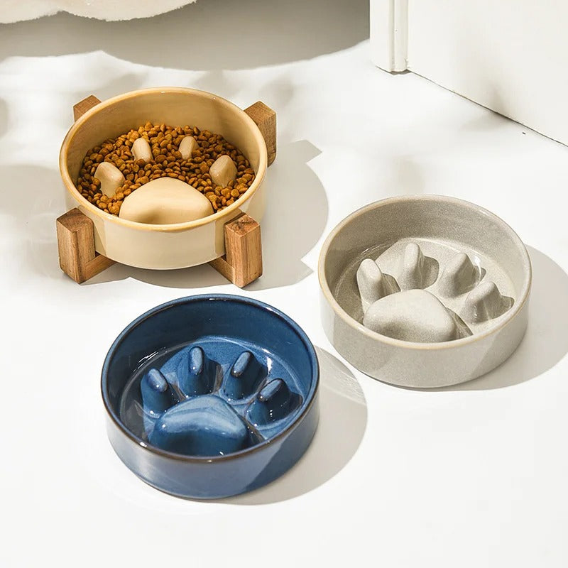 ceramic slow feeder bowl, view 8 - MRSLM