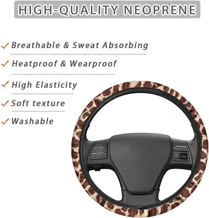 Giraffe Print Car Steering Wheel Cover