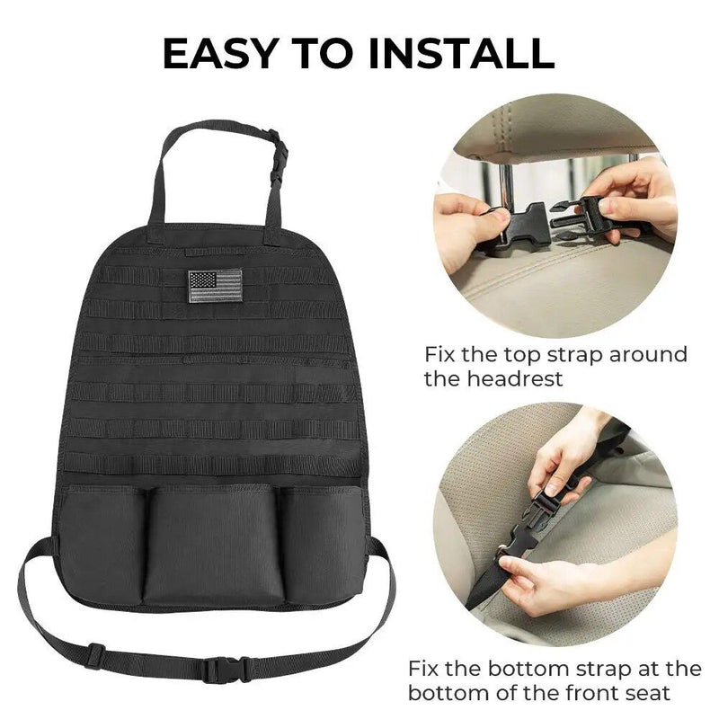 tactical car seat back organizer with molle, view 9 - MRSLM
