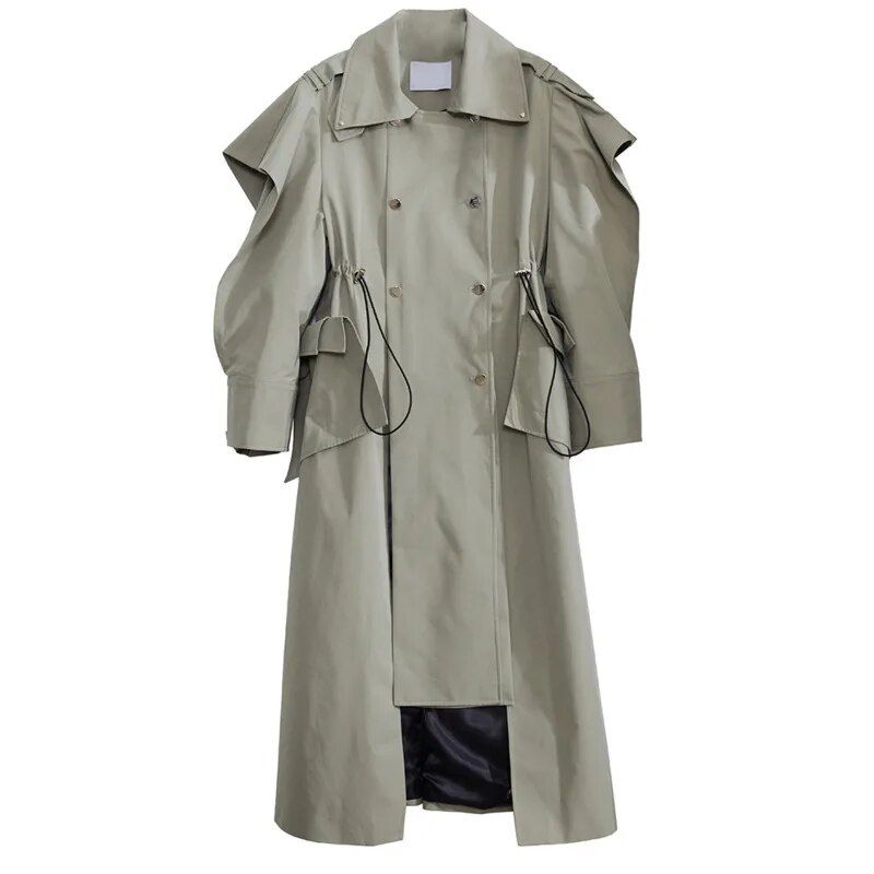 women's double-breasted trench coat, view 2 - MRSLM