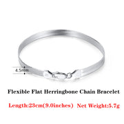 s925 silver flat snake bracelet, view 13 - MRSLM
