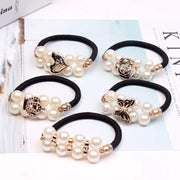 pearl floral elastic hair bands - MRSLM