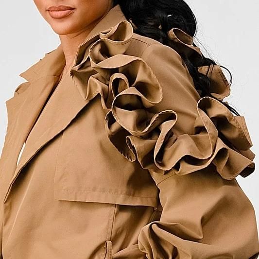 lapel long sleeve trench coat, view 7 - MRSLM
