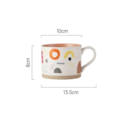 nordic painted flowers ceramic mug, view 2 - MRSLM
