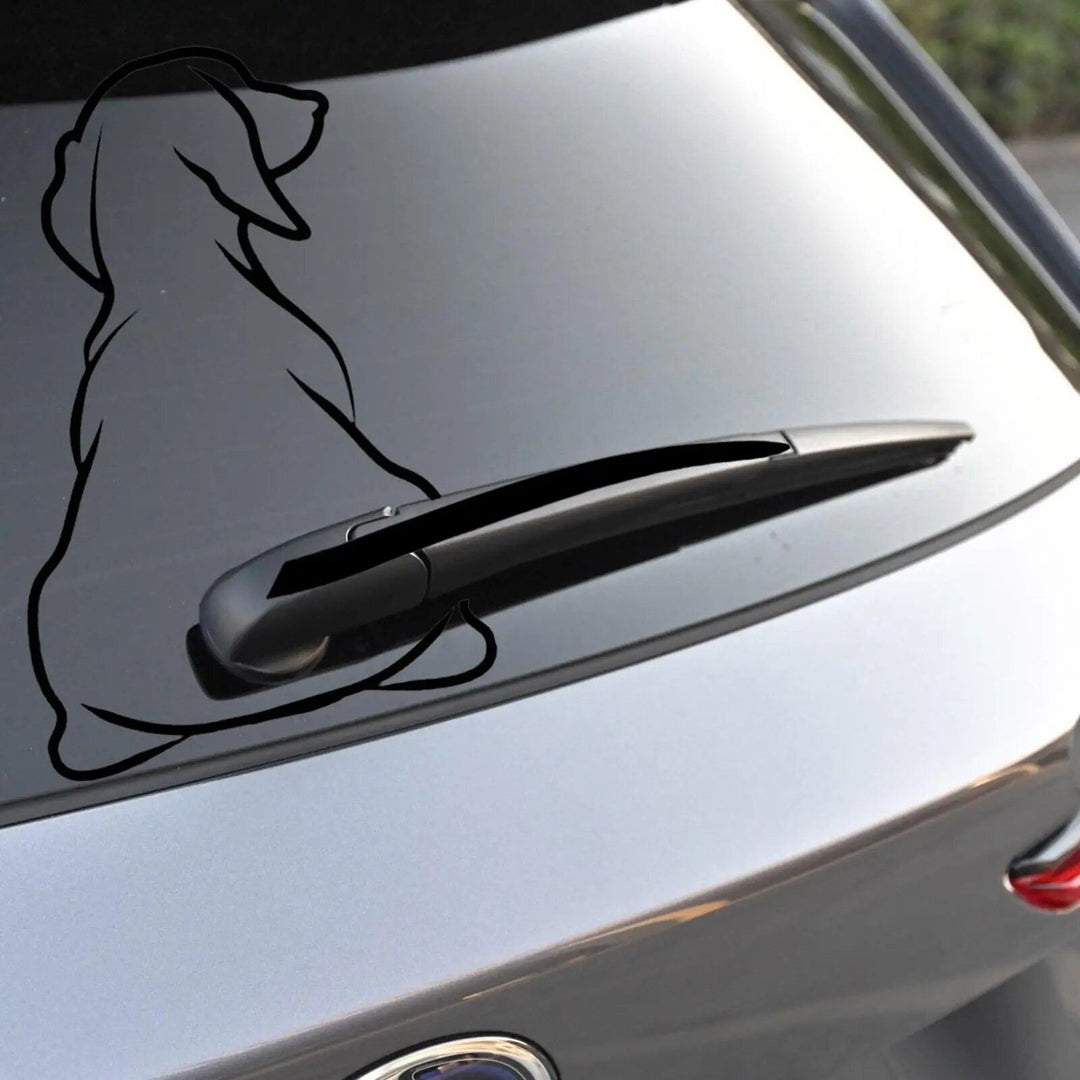 Wagging Dog Tail Car Wiper Decal