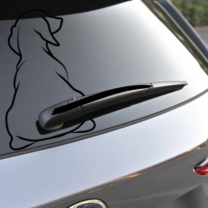 Wagging Dog Tail Car Wiper Decal