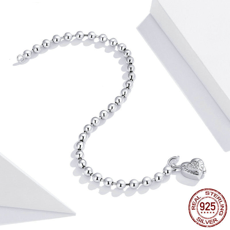 Men's And Women's Silver Versatile Charm Bead Bracelet