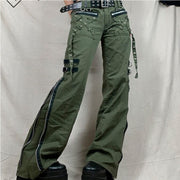 women's flared cargo casual pants - MRSLM