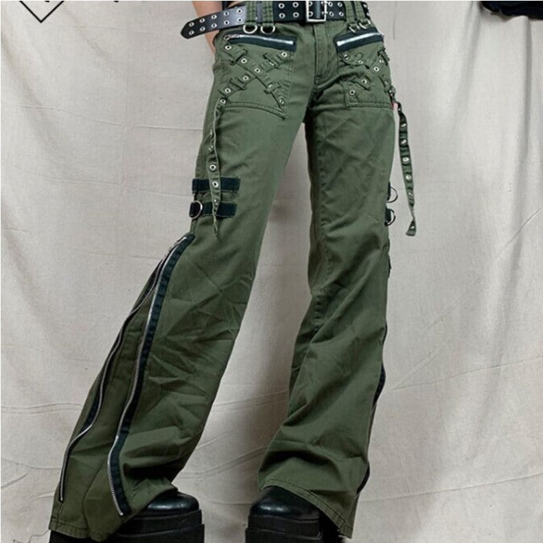 women's flared cargo casual pants - MRSLM