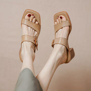 women's leather sandals, view 4 - MRSLM