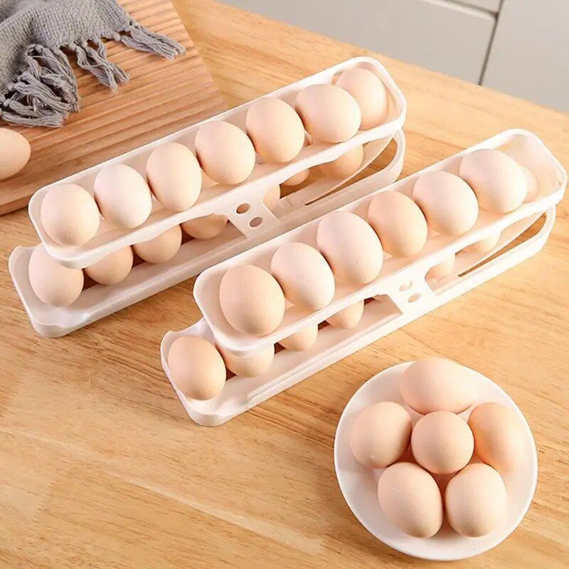 Modern ABS Egg Slider Organizer: Space-Saving Refrigerator Egg Dispenser