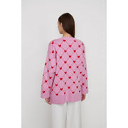 Heart print knitted cardigan, view 8 - MRSLM