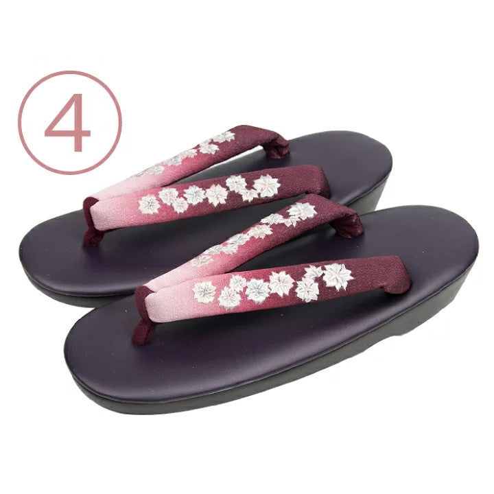 embroidered gradient flower flip-flops, view 3 - MRSLM