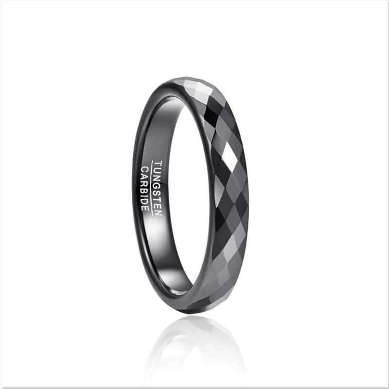 Wide Electroplated Black Faced Tungsten Steel Ring