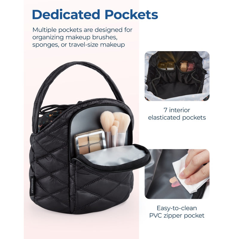 portable waterproof drawstring cosmetic bag, view 4 - MRSLM