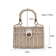 box straw beach bag, view 11 - MRSLM