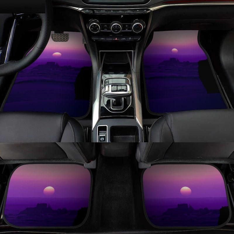 Anime Moon-Inspired Car Floor Mat Set – Full Set for Front and Rear (Universal Fit)