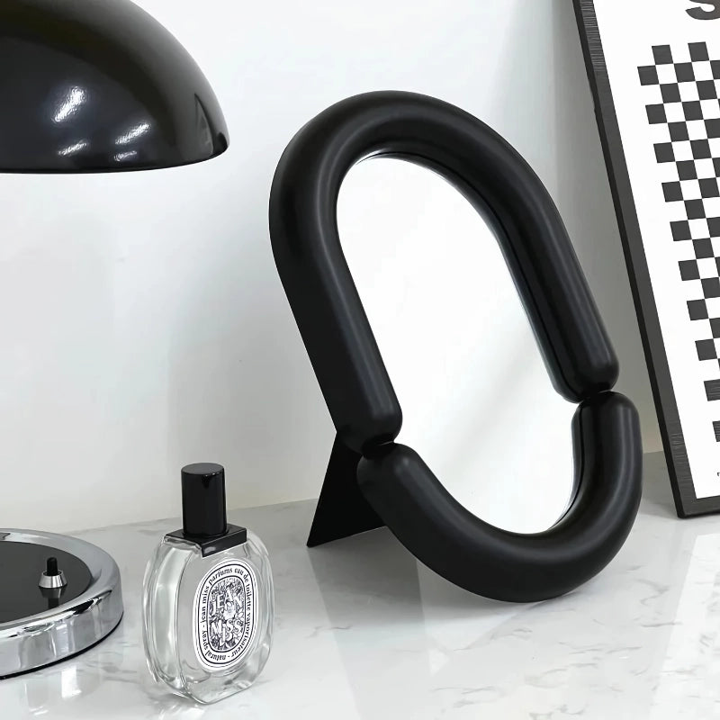 Irregular oval tabletop mirror, view 2 - MRSLM