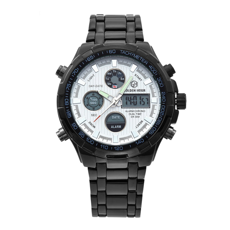 men's steel sports watch with alarm, view 7 - MRSLM