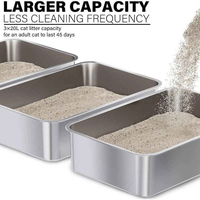 stainless steel cat litter box 3-pack, view 7 - MRSLM