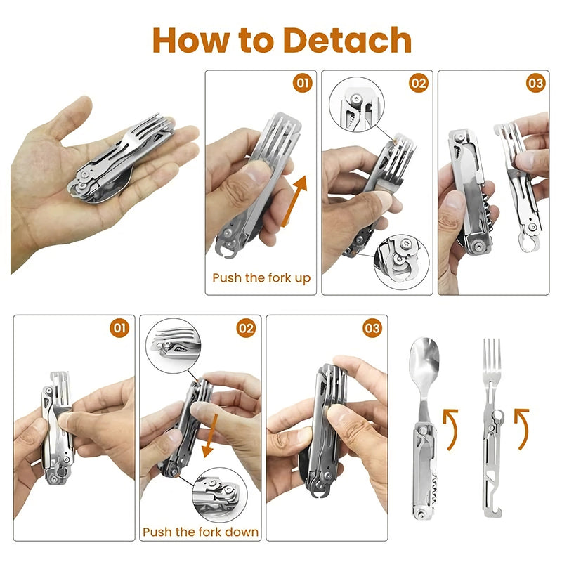 folding camping cutlery set, view 5 - MRSLM