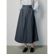 vintage dark gray mid-length skirt, view 3 - MRSLM