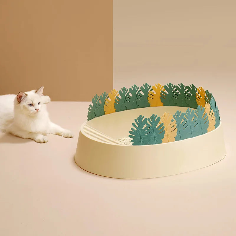 detachable leaf design cat litter box, view 5 - MRSLM