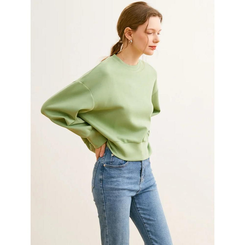viscose blend O-neck sweatshirt, view 5 - MRSLM