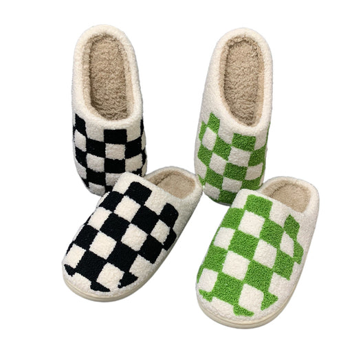 men's plaid cotton slippers - MRSLM