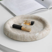 elegant travertine serving tray, view 2 - MRSLM