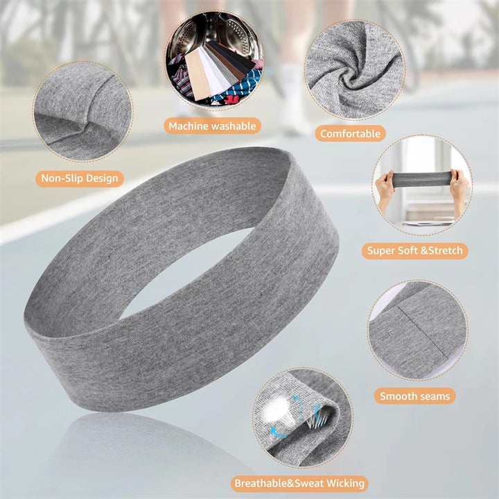 7-Piece Fashion Solid Color Soft Elastic Headbands for Yoga, Sports &amp; Everyday Use