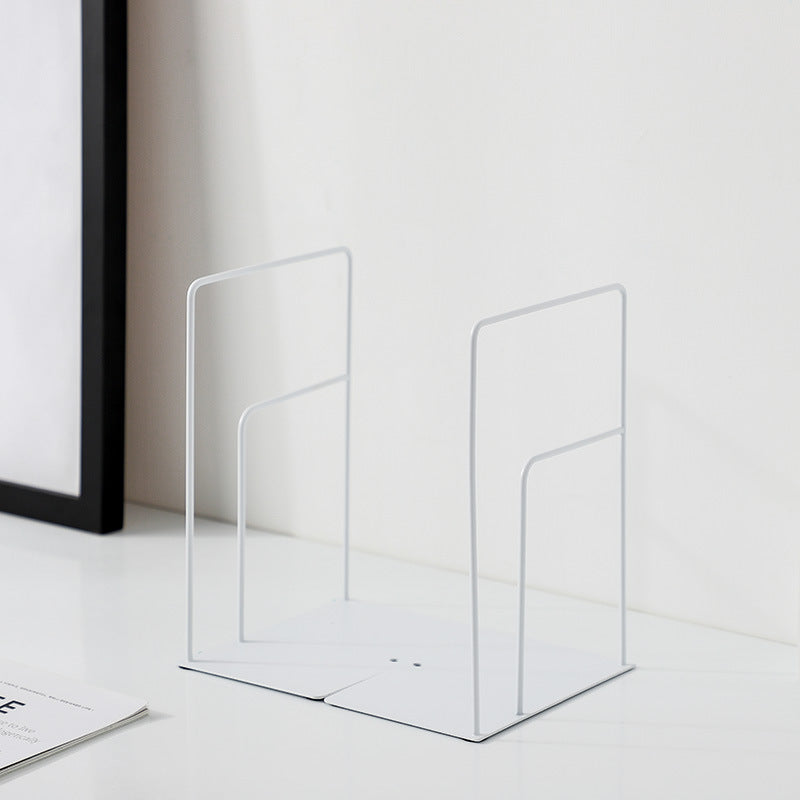 black and white iron bookends, view 2 - MRSLM