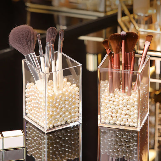 plastic makeup brush holder with acrylic rack - MRSLM