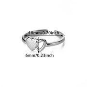 minimalist adjustable heart ring, view 9 - MRSLM