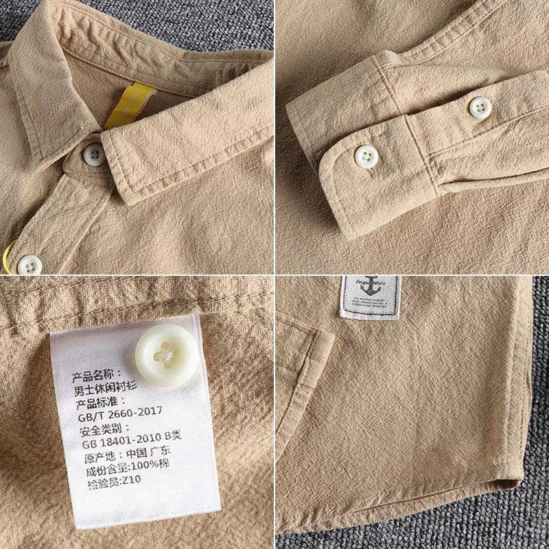 retro washed long-sleeve shirt, view 4 - MRSLM