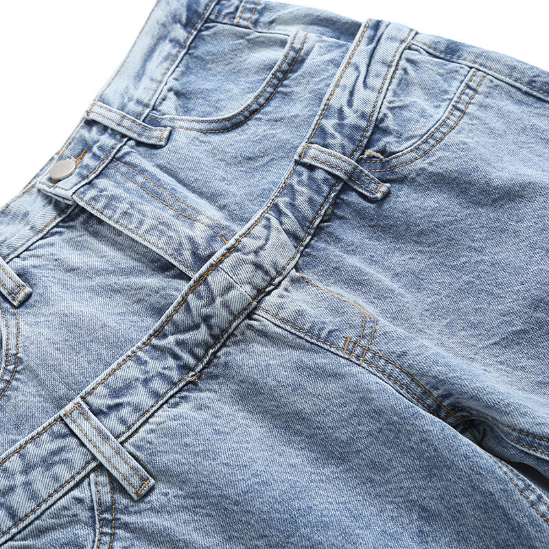 high waist straight jeans, view 4 - MRSLM