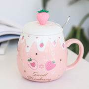 ceramic coffee mug with lid and spoon, view 4 - MRSLM