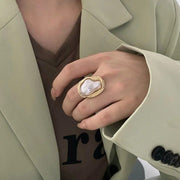 french vintage pearl ring, view 3 - MRSLM