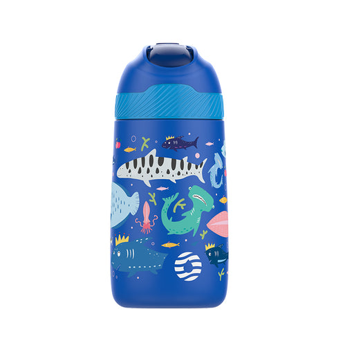children's insulated water bottle with straw, view 2 - MRSLM