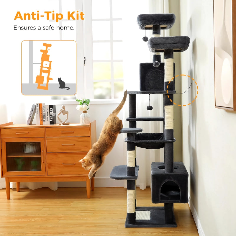 Large cat tree tower for indoor cats, view 6 - MRSLM