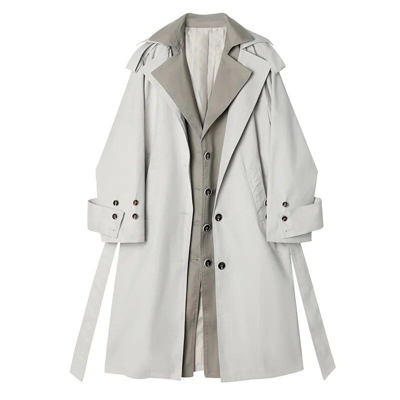 contrasting color trench coat, view 2 - MRSLM